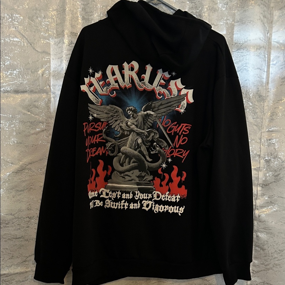 NWOT Fearless Graphic Black Sweater